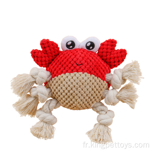 Crabe en peluche de jouets de chien grincement